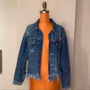 Zara Distressed Jean Jacket